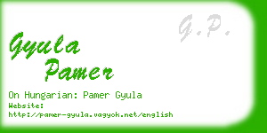 gyula pamer business card